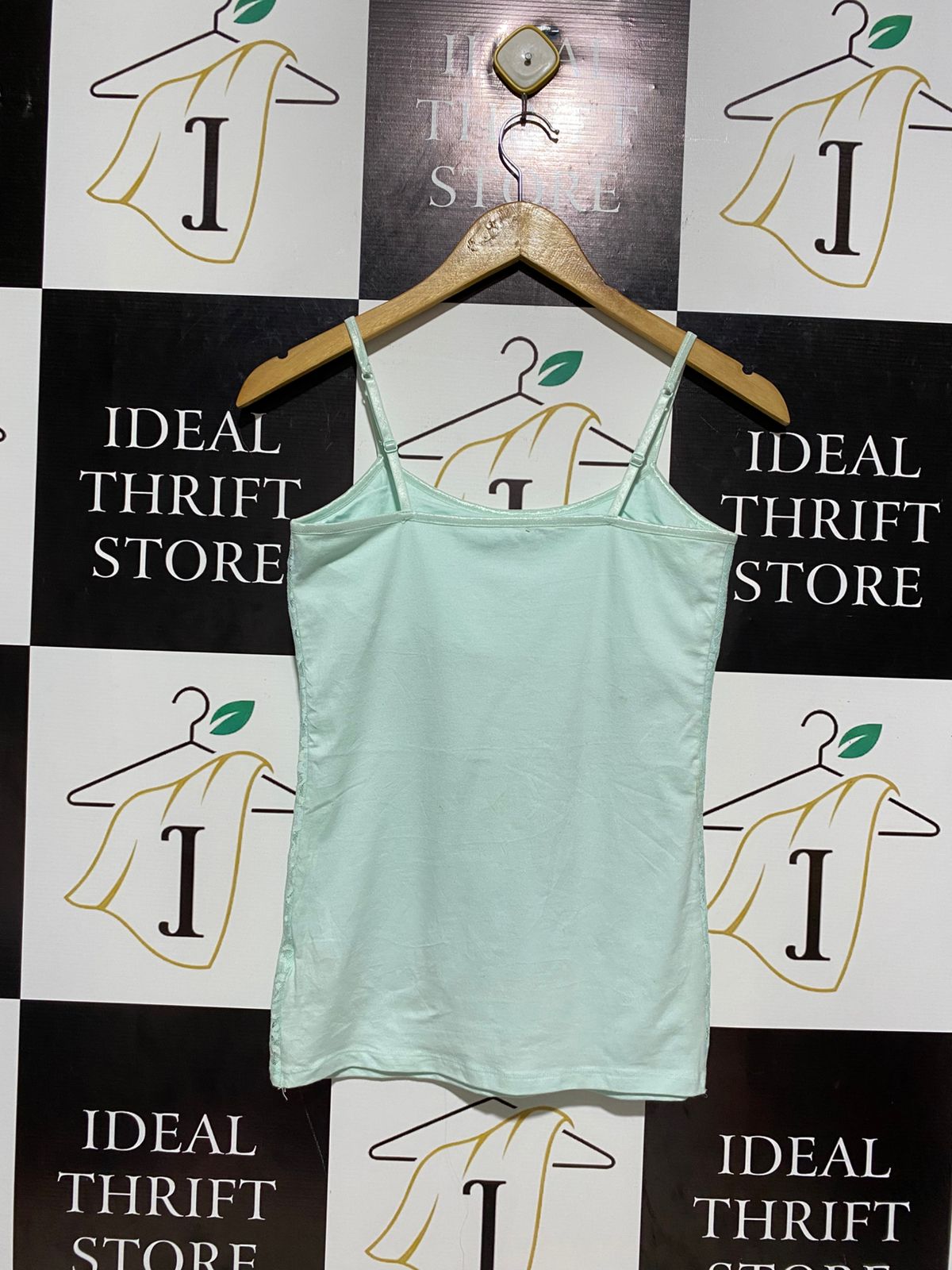 PERFECT CAMI |M| BUST 15|C2|FULL LACE OVERLAY CAMISOLE TANK - MINT GREEN