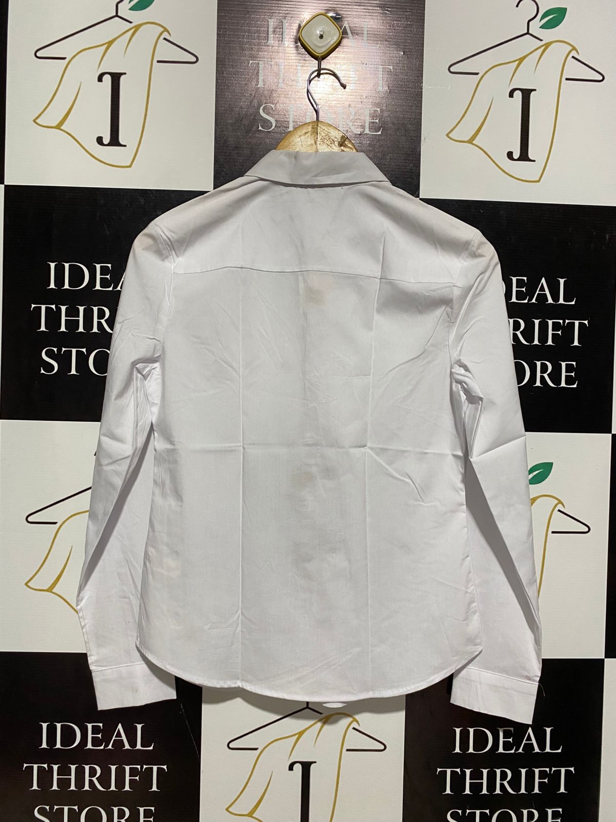 PRIMARK |L| BUST 18| ESSENTIAL WHITE LONG SLEEVE BUTTON-DOWN SHIRT