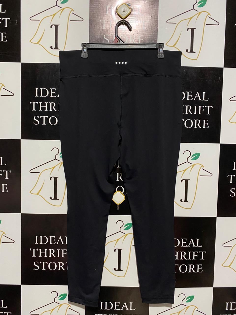 SOULUXE |XXL| WAIST 36| HIGH-WAISTED BLACK PERFORMANCE LEGGINGS WITH SIDE POCKETS / CLASSIC BLACK SLIM