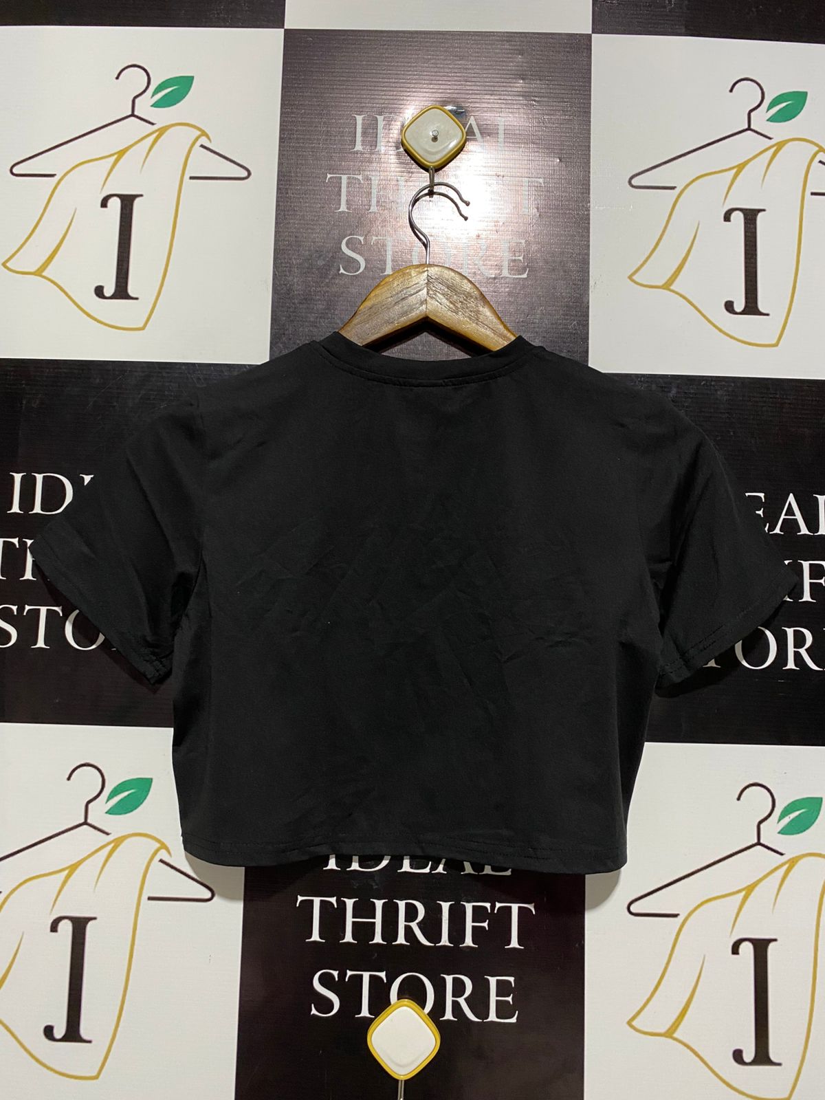 SHEIN |M| BUST 17| AESTHETIC BUTTERFLY INSPIRE BLACK CROP TOP
