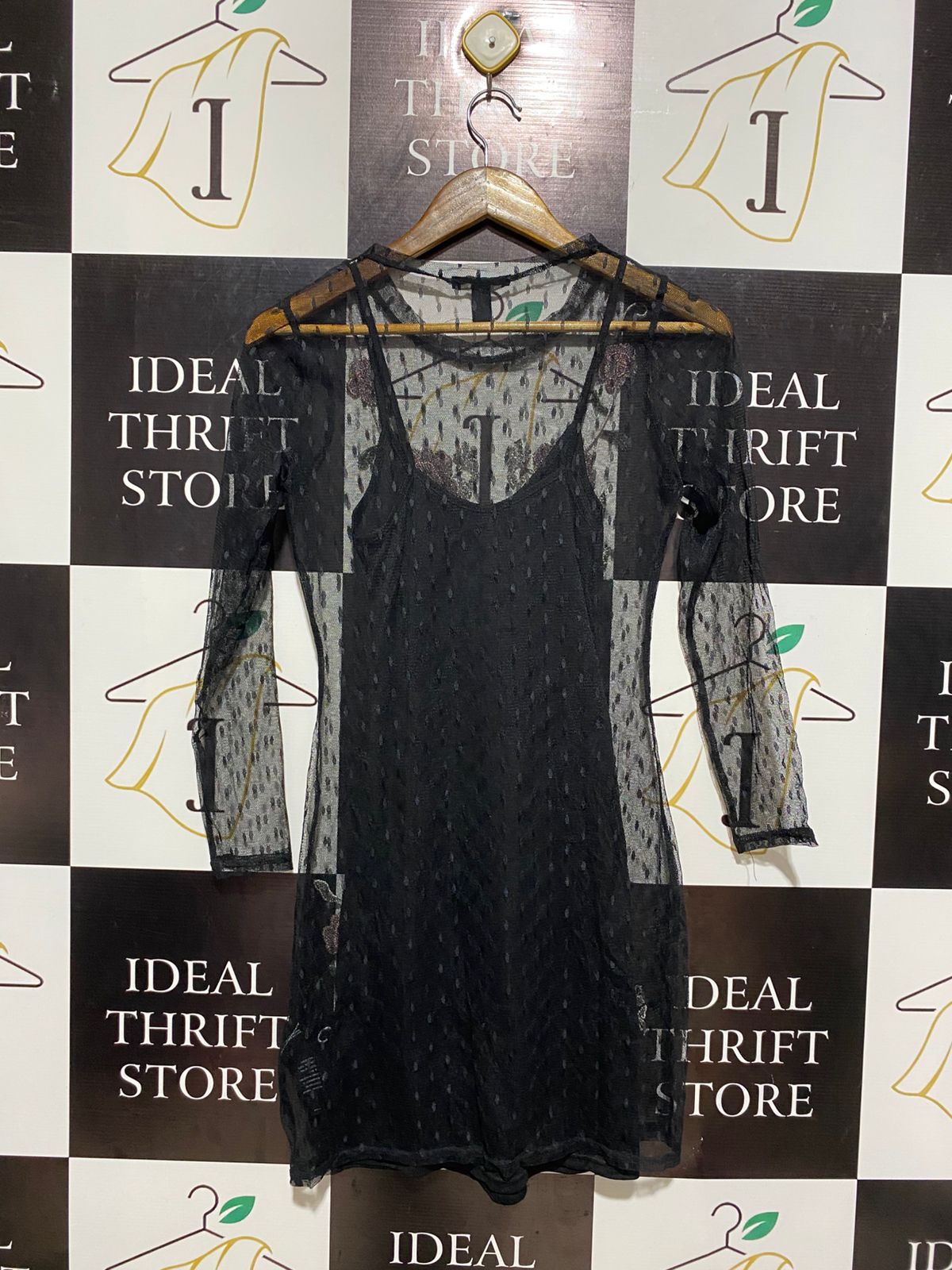 NEW LOOK |M| BUST 16| ROMANTIC EMBROIDERED FLORAL MESH MINI DRESS