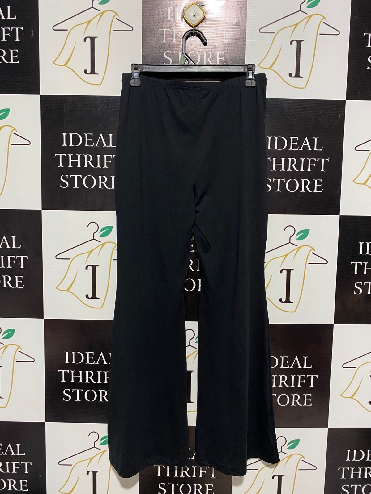 SHEIN |M| WAIST 28| CHIC BLACK WIDE LEG FLARE PANTS WITH CRYSTAL BUCKLE DETAIL