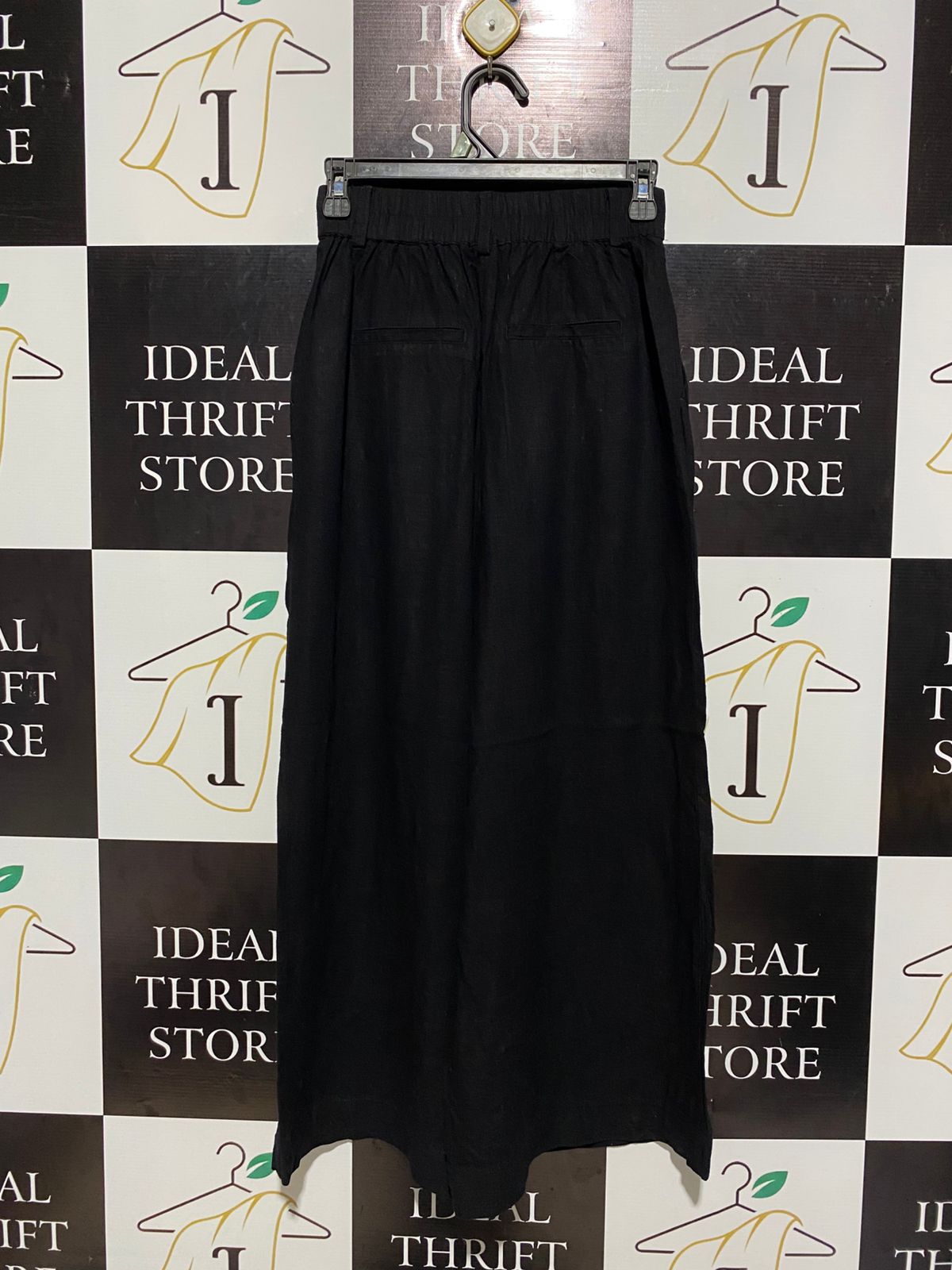 DOTTI |M| WAIST 26| CLASSIC BLACK HIGH WAISTED WIDE LEG TROUSERS