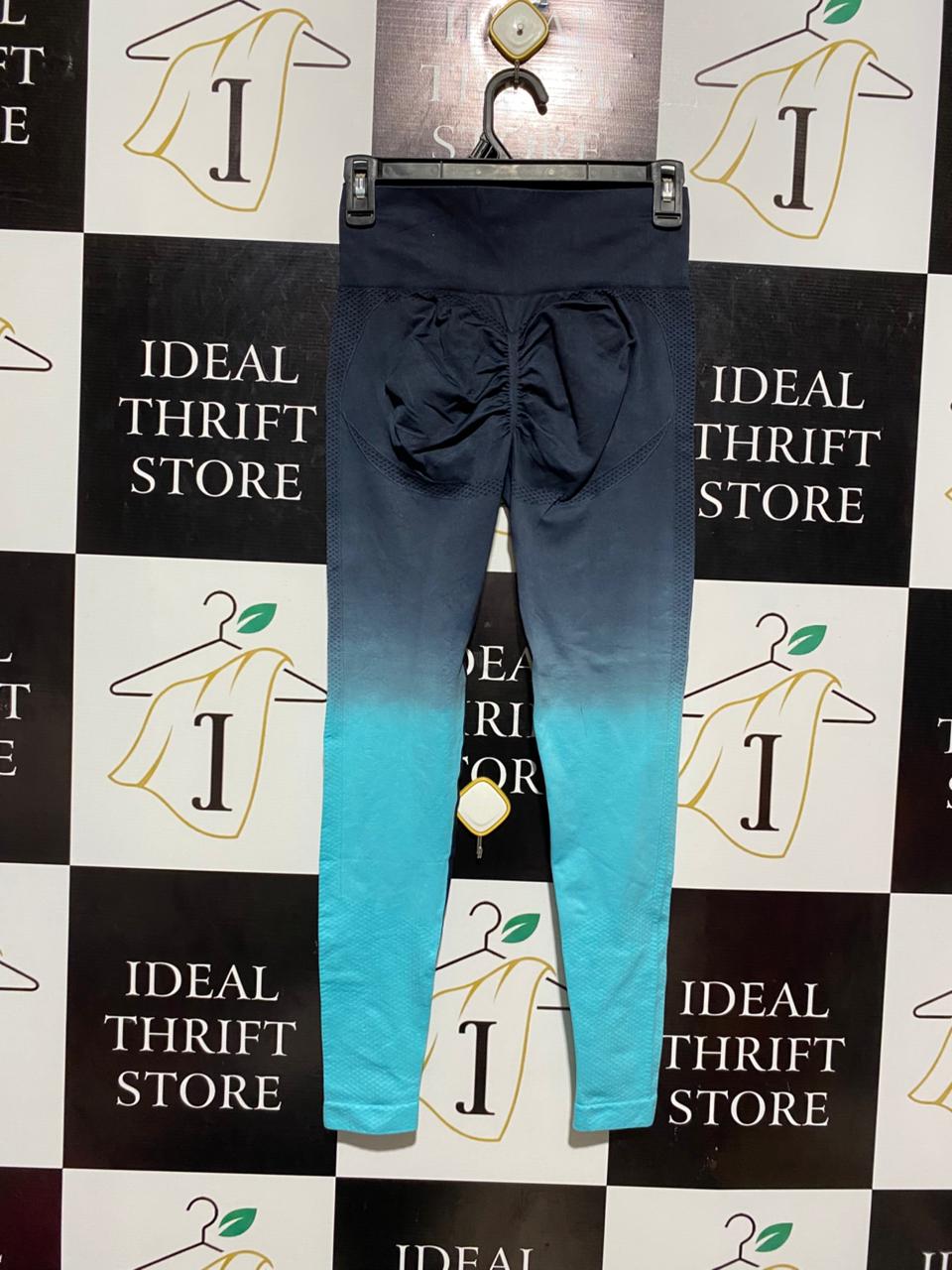 |S| WAIST 24| NAVY TO TEAL OMBRE LEGGINGS