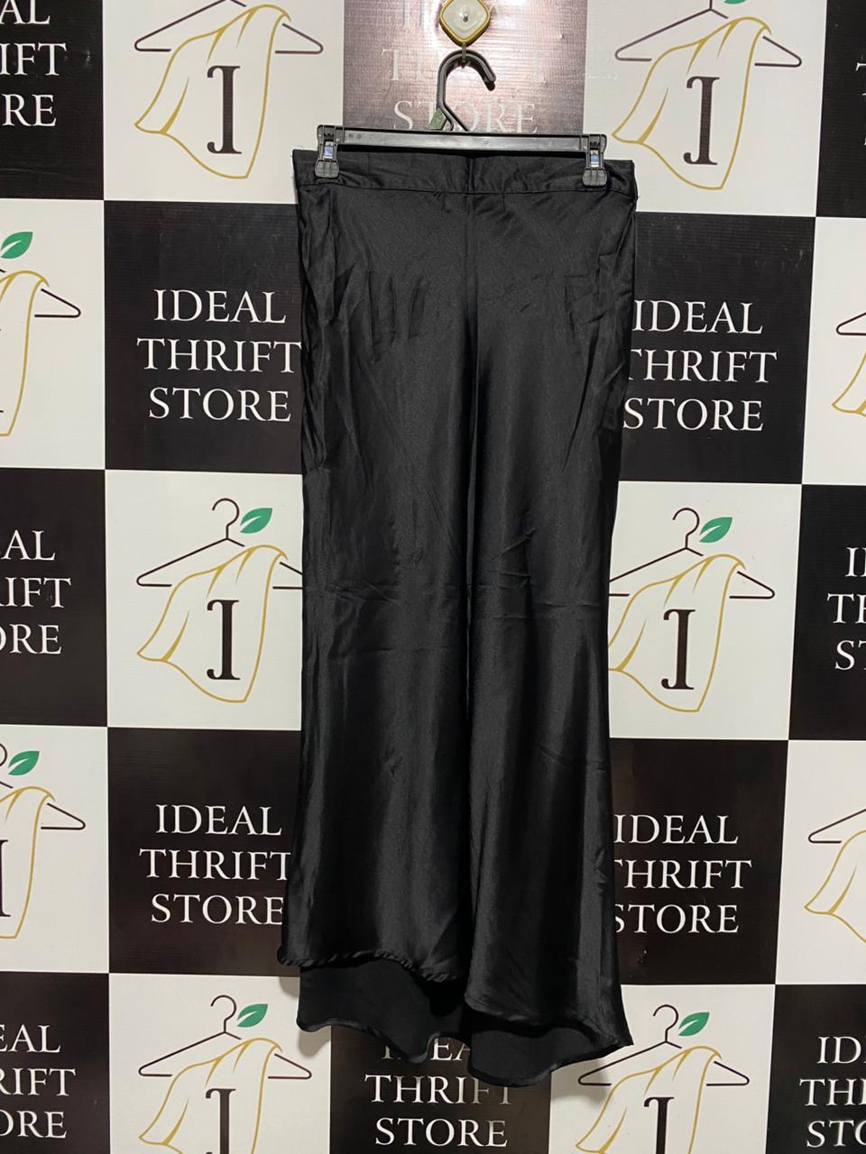 I SAW IT FIRST |M| WAIST 28| ELEGANT BLACK SATIN MAXI SKIRT