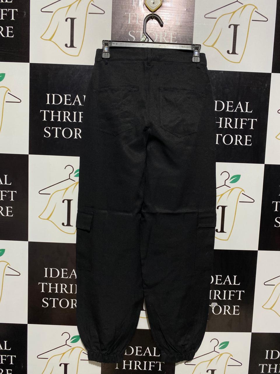 BOOHOO |M| WAIST 27| B1| BLACK CARGO JOGGERS - NEW WITH TAGS - UTILITY STYLE PANTS