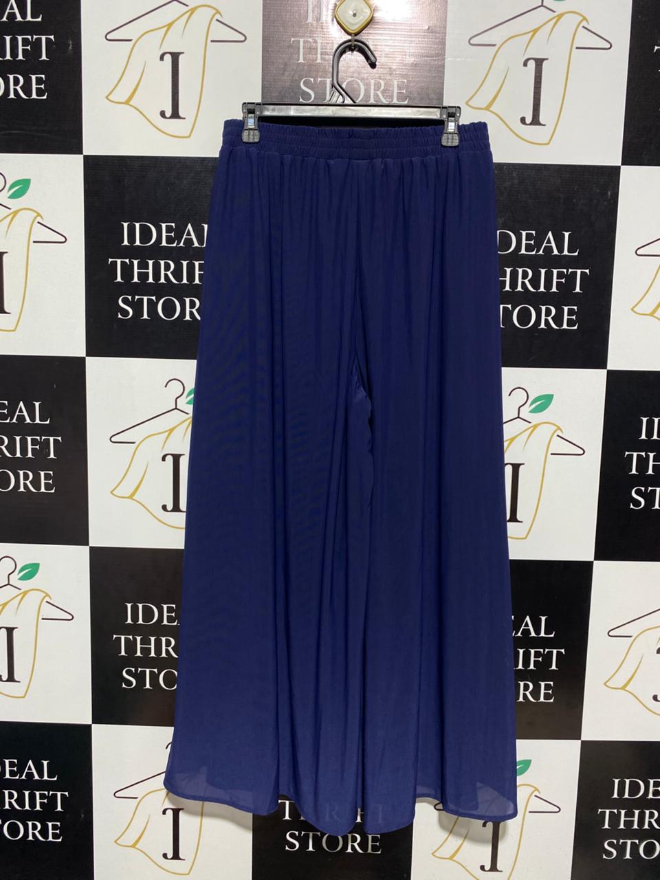 HALARA |L| WAIST 30| B1| Women’s Navy Blue Wide-Leg Flowy Culottes / Palazzo Pants