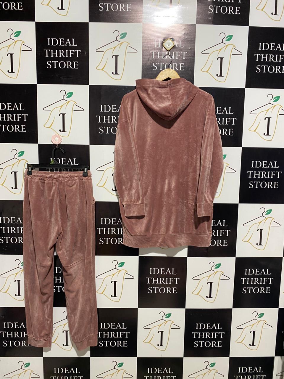 NEW COLLECTION |S| B2| PLUSH MAUVE VELVET HOODIE AND JOGGER LOUNGE SET