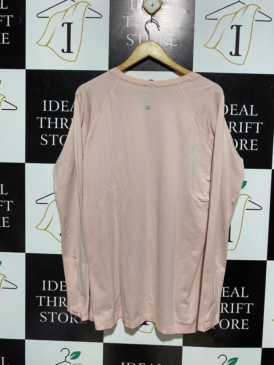 LULULEMON |XL| BUST 22| LIGHT PINK LONG SLEEVE SHIRT