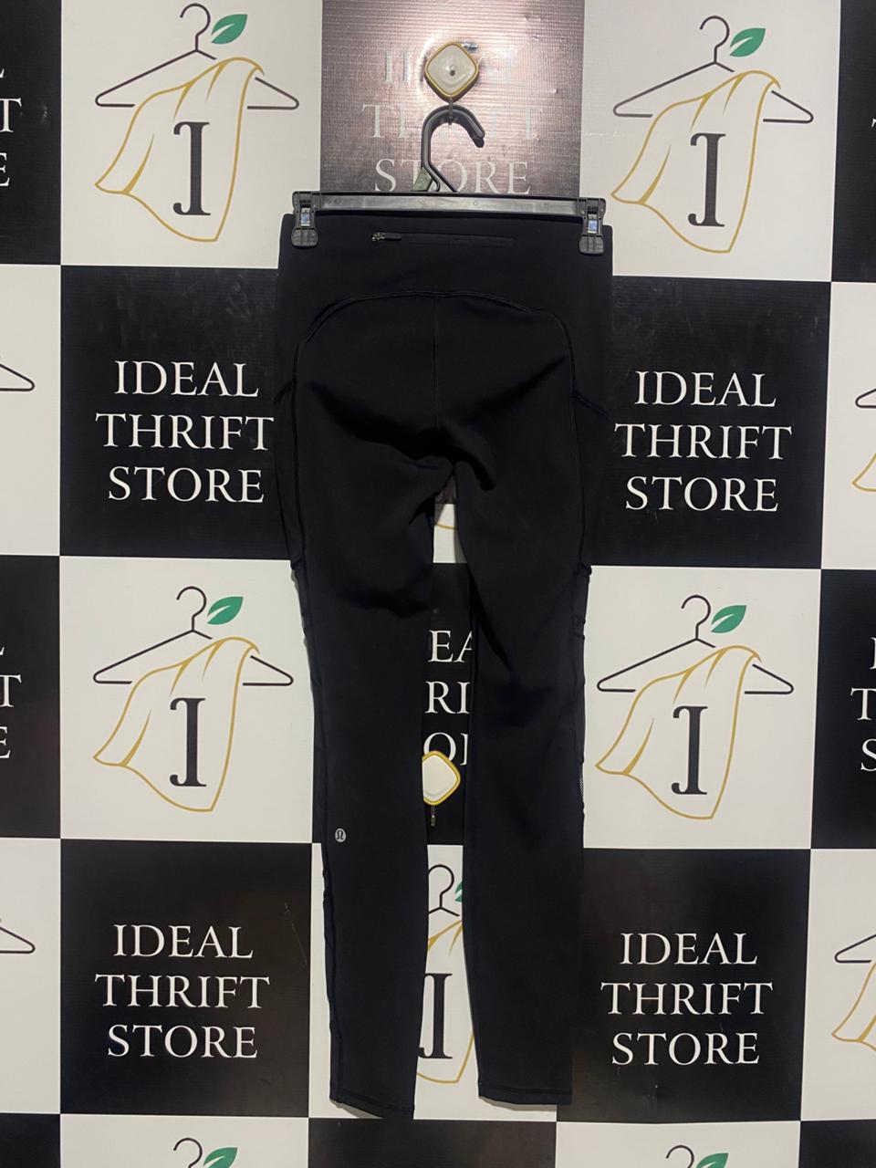 LULULEMON |S| WAIST 25| BLACK PERFORMANCE TIGHTS WITH MESH CUT-OUT DETAILING