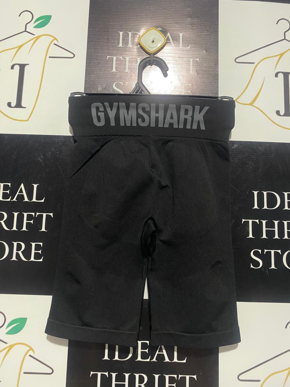 GYMSHARK |XS| WAIST 21| SEAMLESS HIGH-WAISTED SHORTS BLACK GYM CYCLING SHORTS