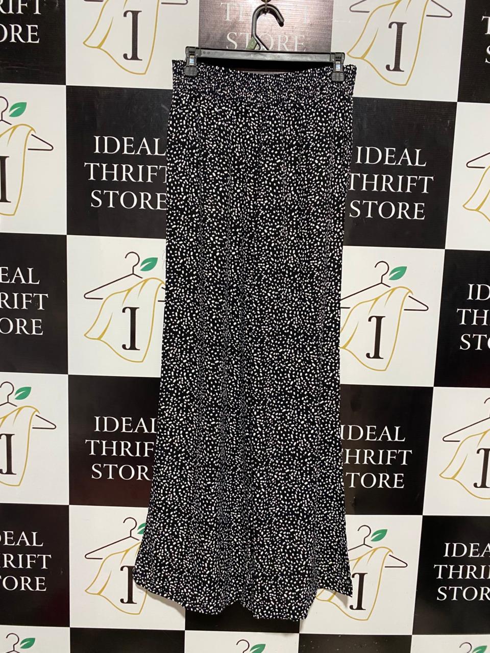 NEW LOOK |M| WAIST 28| B5| BLACK AND WHITE DALMATIAN PRINT WIDE-LEG PALAZZO PANTS