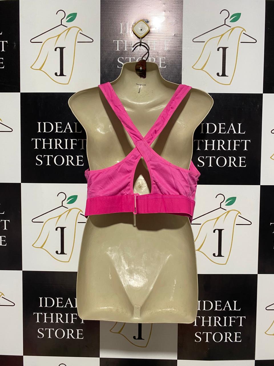 |XL| BUST 20| B5| WOMEN’S HIGH-IMPACT ZIP-FRONT SPORTS BRA – HOT PINK