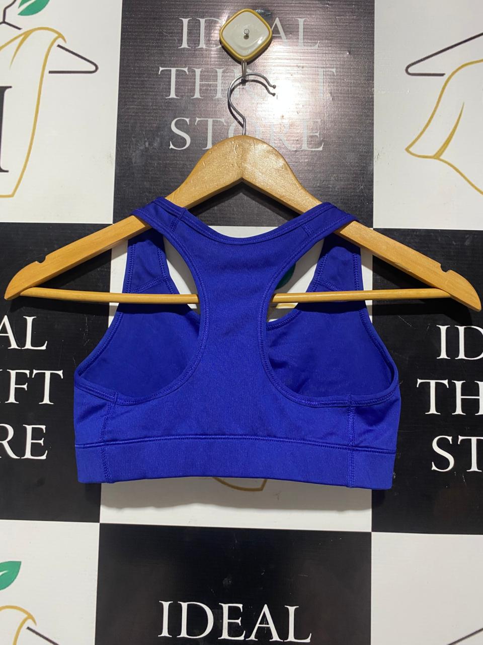 NIKE |XS| BUST 12|B5| LADIES DRI-FIT RACERBACK SPORTS BRA IN ROYAL BLUE