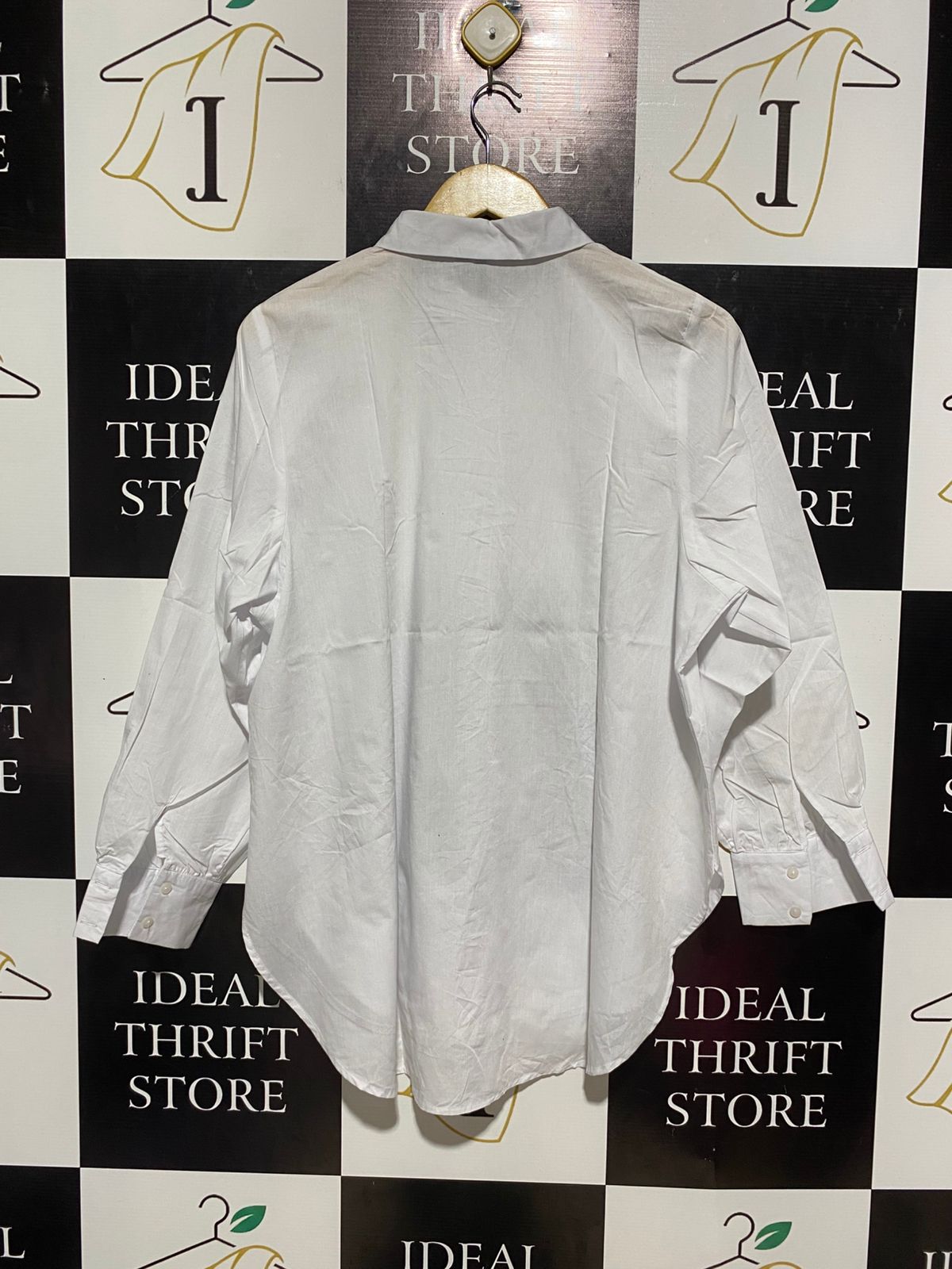 VERO MODA |XL| BUST 23| B6| PREMIUM WHITE COTTON OVERSIZED BUTTON-DOWN SHIRT WITH HIGH-LOW HEM