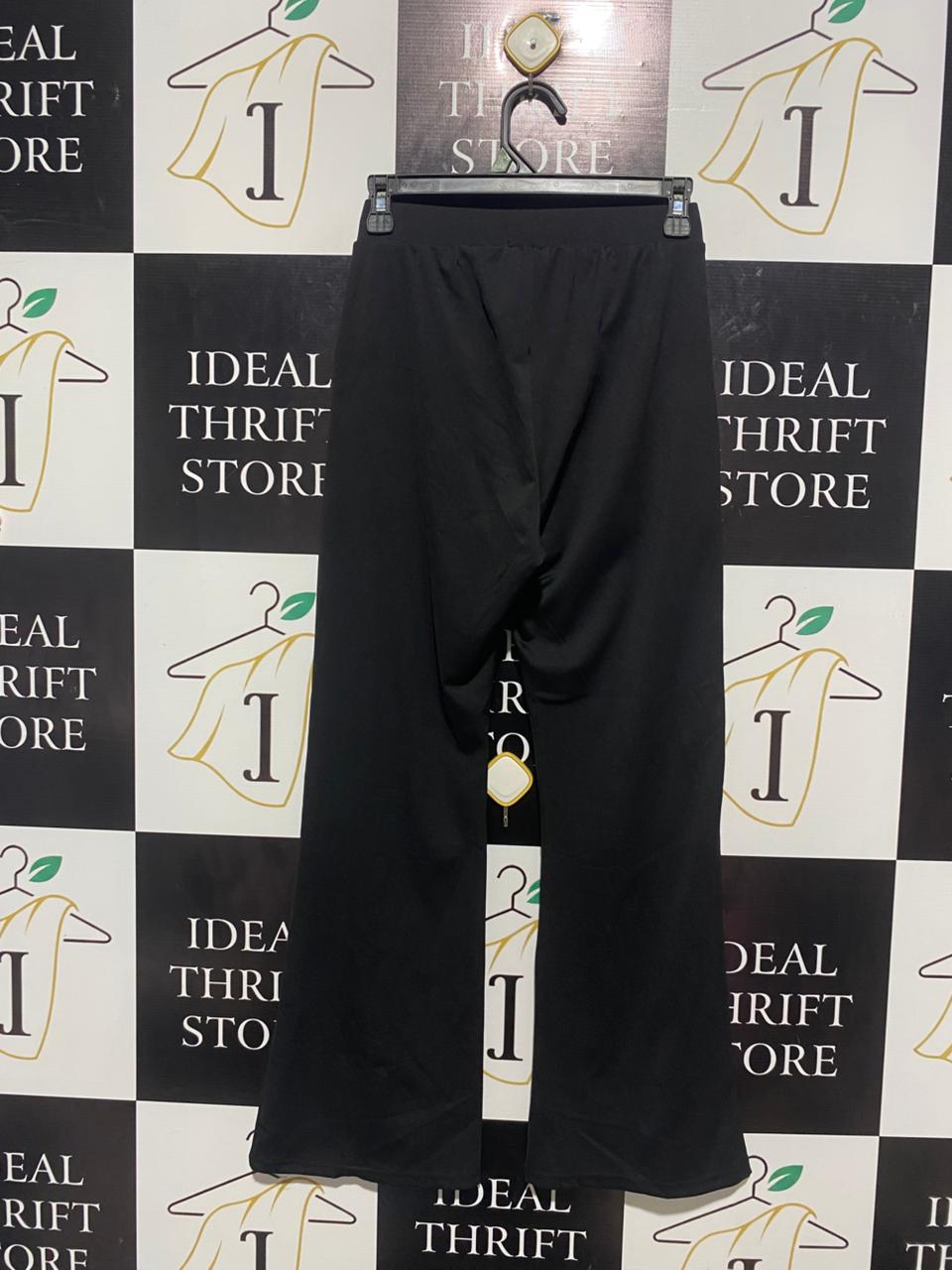 CHIC LADY |S| WAIST 24| B6| CLASSIC BLACK HIGH-WAISTED WIDE LEG YOGA PANTS