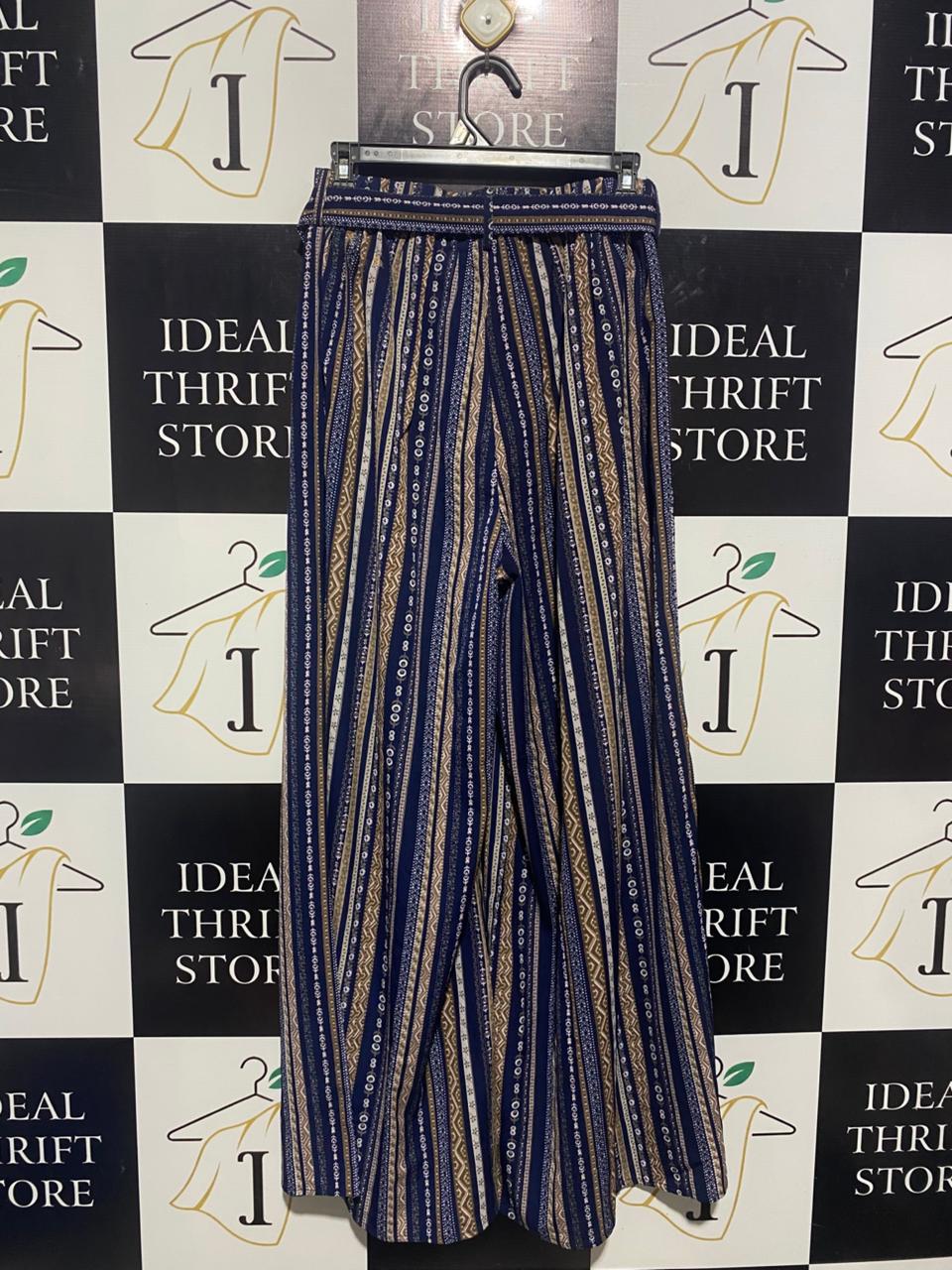 LORRAINE |M| WAIST 26| B6| BOHEMIAN TRIBAL PRINT BELTED WIDE LEG PANTS