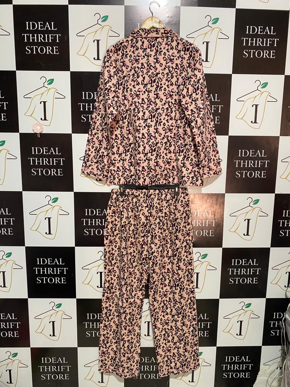 ED IT ED |M| B7| LUXURY PINK LEOPARD PRINT PAJAMA SET – CLASSIC BUTTON-DOWN SLEEPWEAR