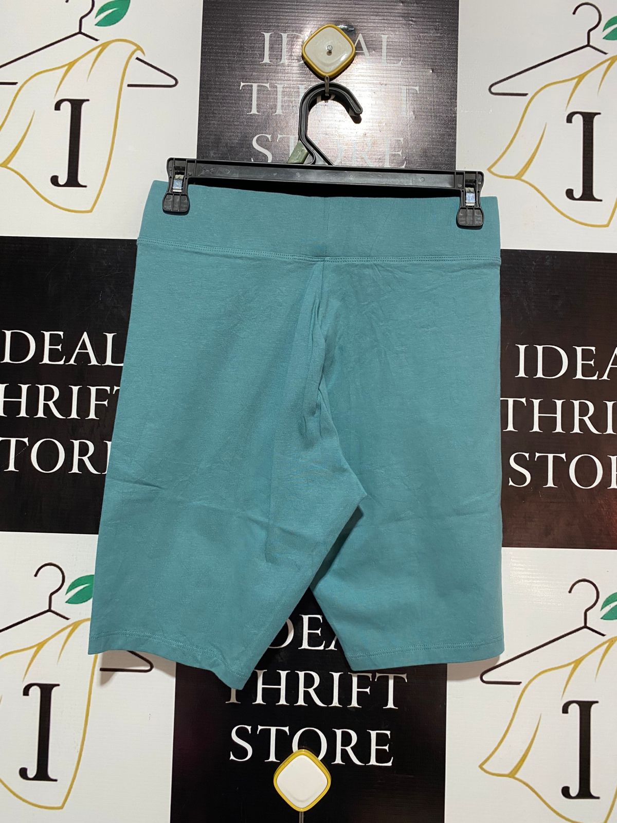 TARGET YOUTH |M| WAIST 26| B7| PREMIUM TEAL COTTON BIKER SHORTS HIGH-WAISTED STRETCH PERFORMANCE SHORTS
