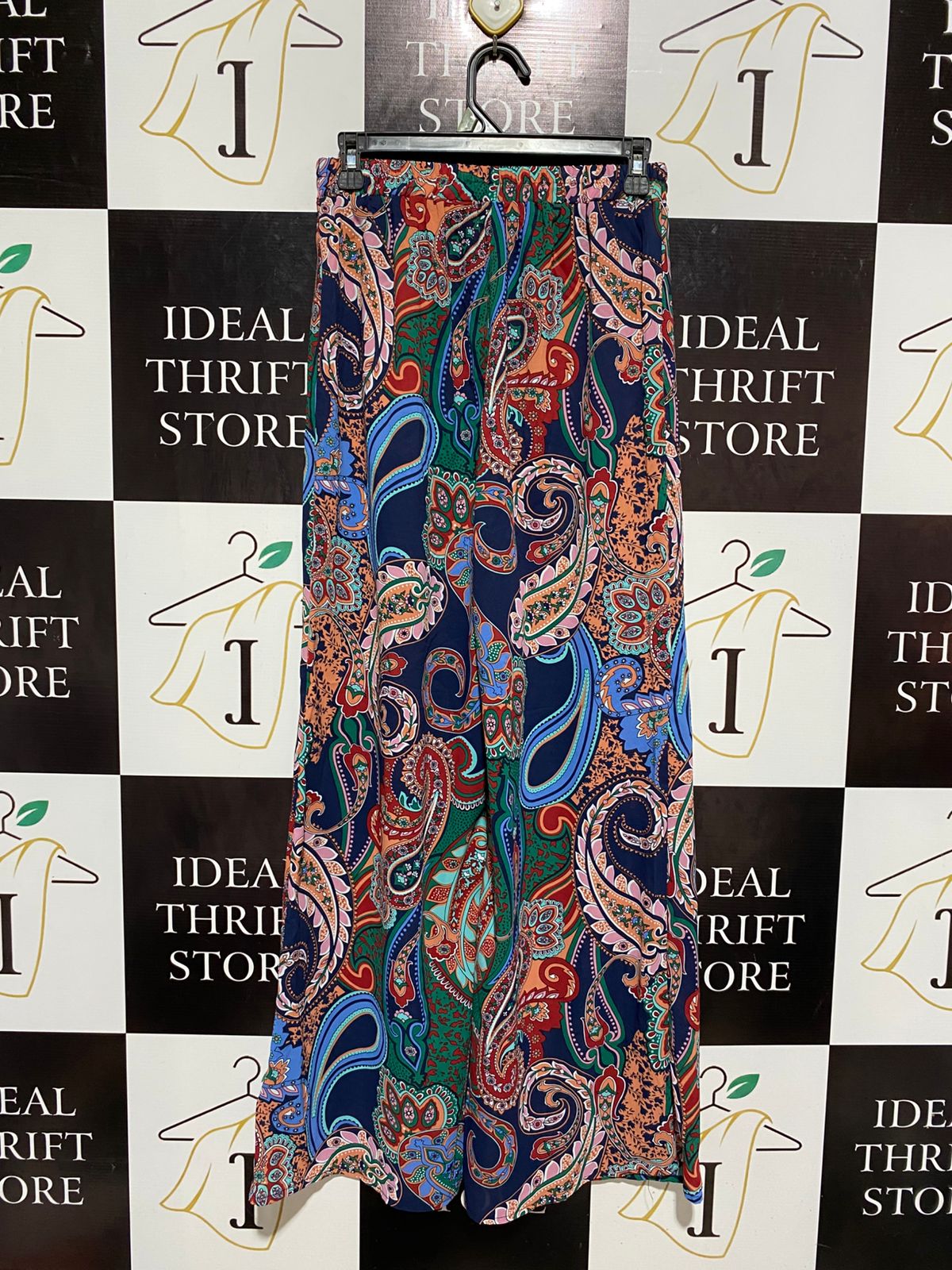 SHEIN |M| WAIST 26| B7| WOMEN'S VIBRANT MULTICOLOR PAISLEY WIDE-LEG PALAZZO PANTS