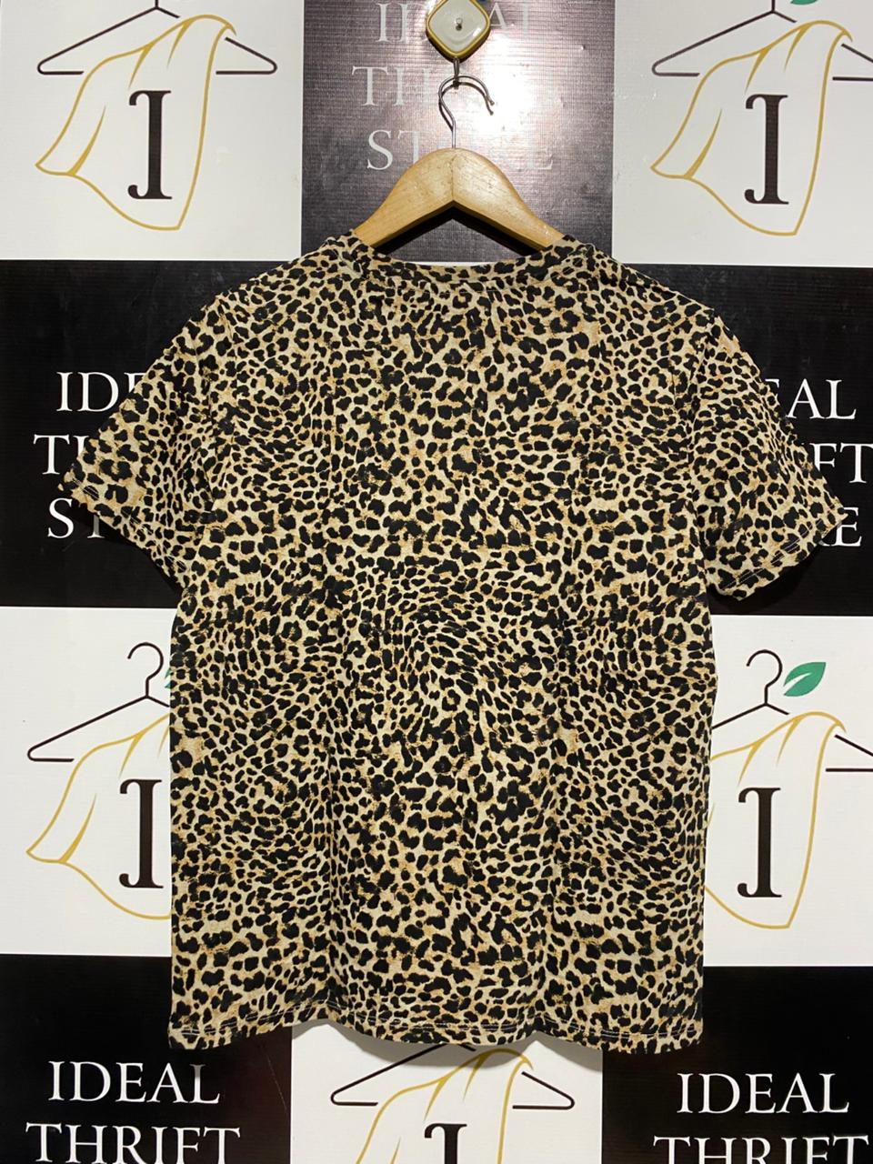 ANKO |M| BUST 18| B6| GEORGE LEOPARD PRINT CLASSIC CREW NECK T-SHIRT