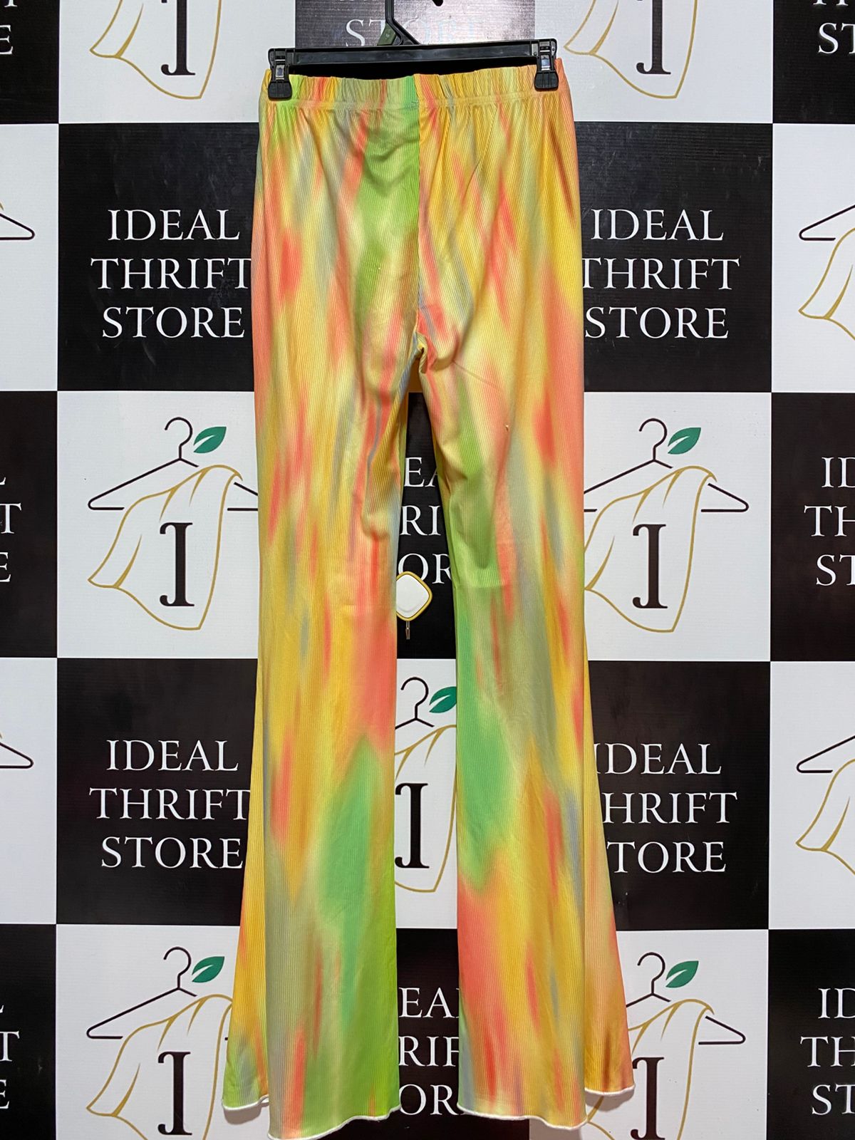 SHEIN |S| WAIST 26| B7| VIBRANT MULTICOLOR TIE-DYE HIGH-WAISTED FLARED PANTS