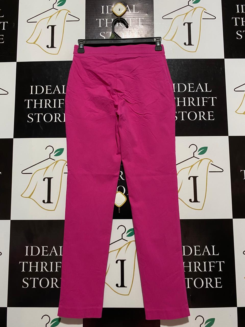 PREVIEW |S| WAIST 26| B7| MAGENTA PINK HIGH-RISE STRAIGHT-LEG TROUSERS