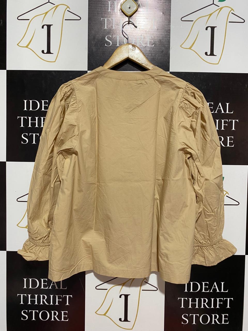 SEED |M| BUST 21| B7| HERITAGE COTTON POPLIN PUFF SLEEVE BLOUSE HONEY