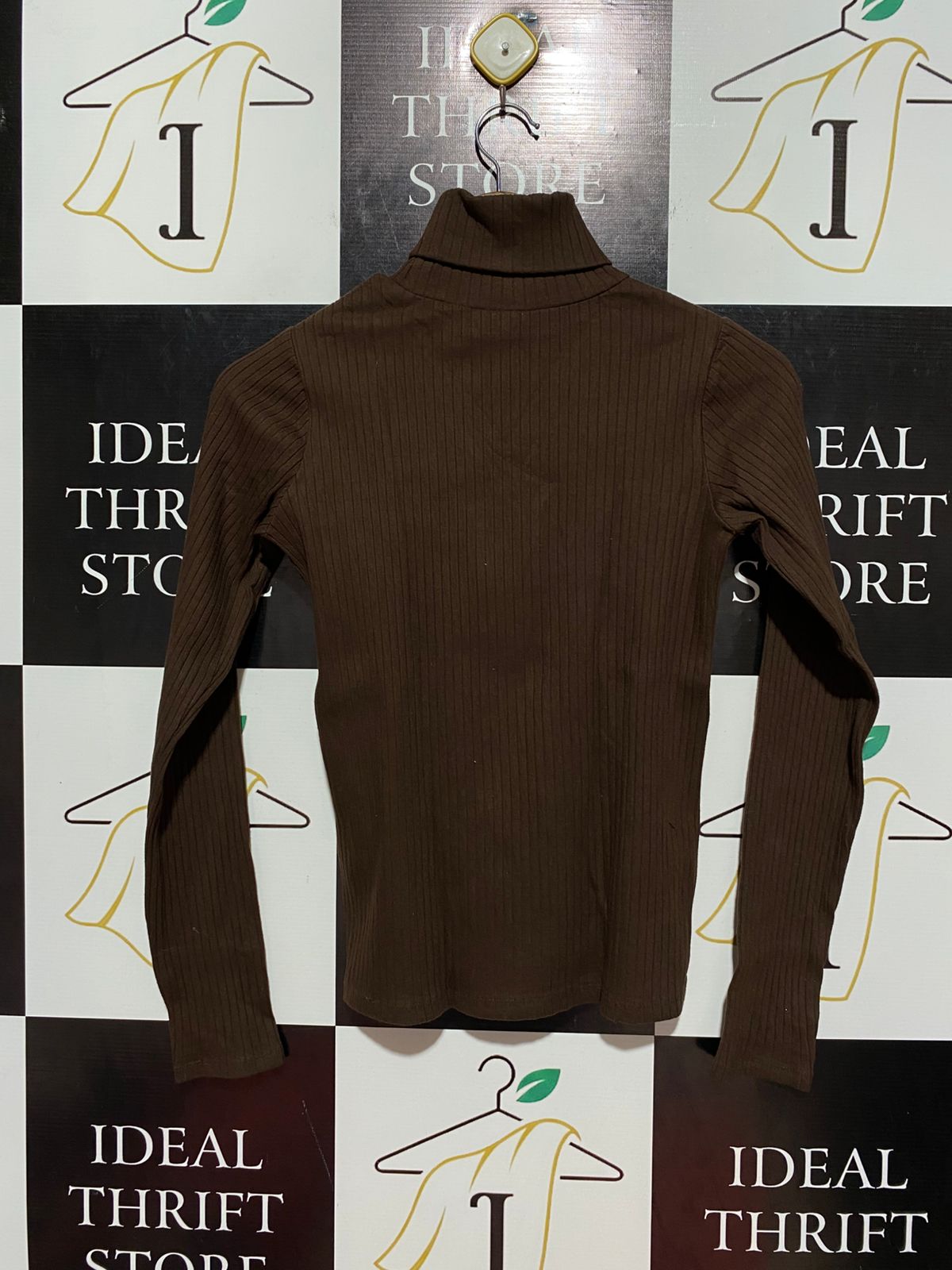 ZARA |S| BUST 15| B8| RIBBED TURTLENECK LONG SLEEVE TOP