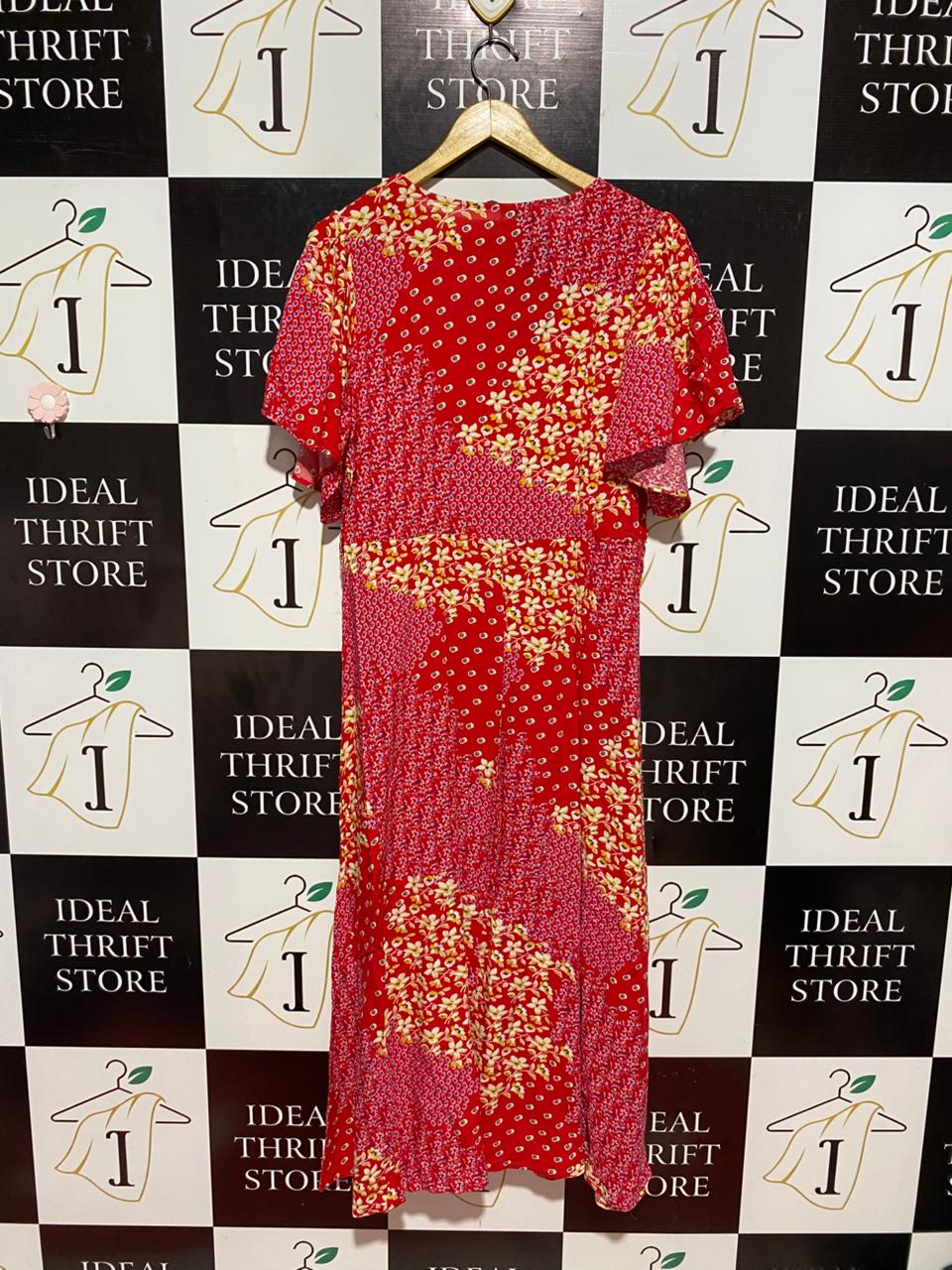 THREADBARE |L| BUST 20| B8| FLORAL PATCHWORK MIDI DRESS