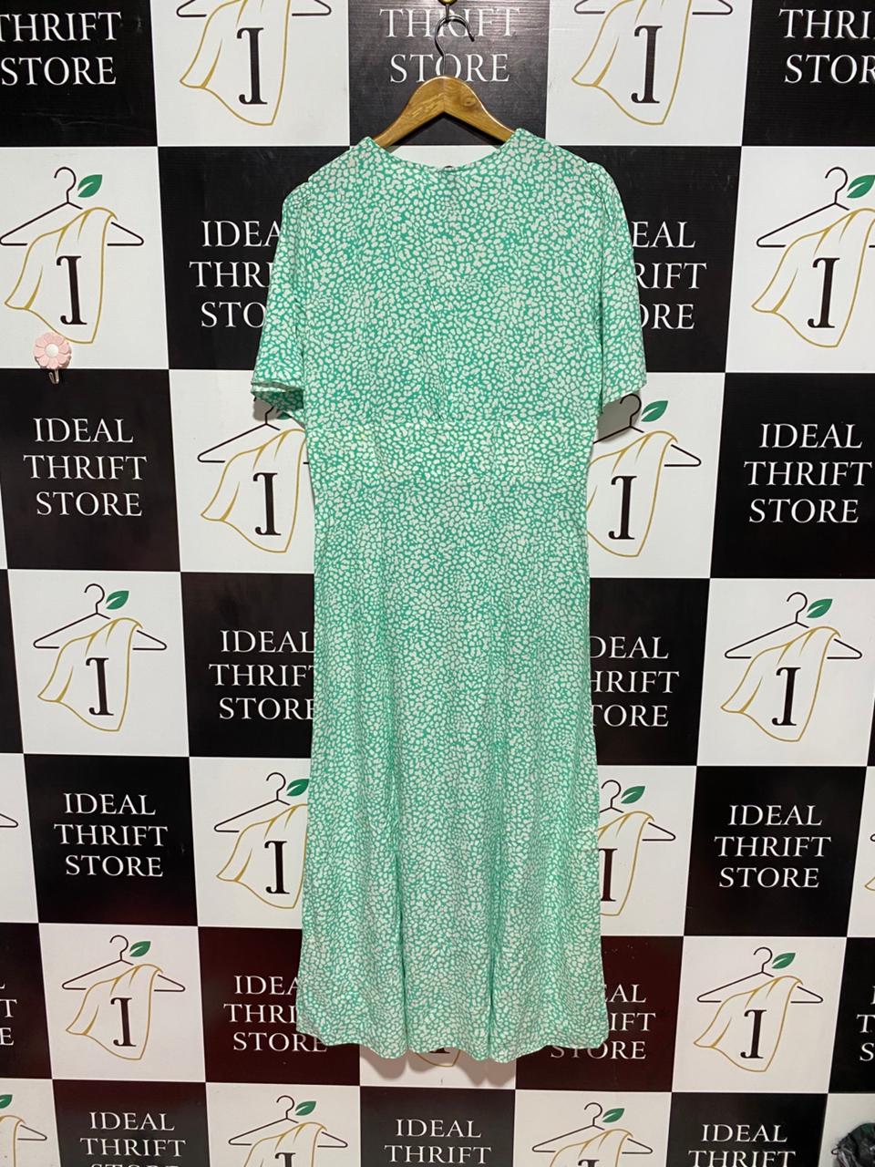 NO BODYS CHILD |L| BUST 19| B8| SQUARE NECK RUCHED MAXI DRESS