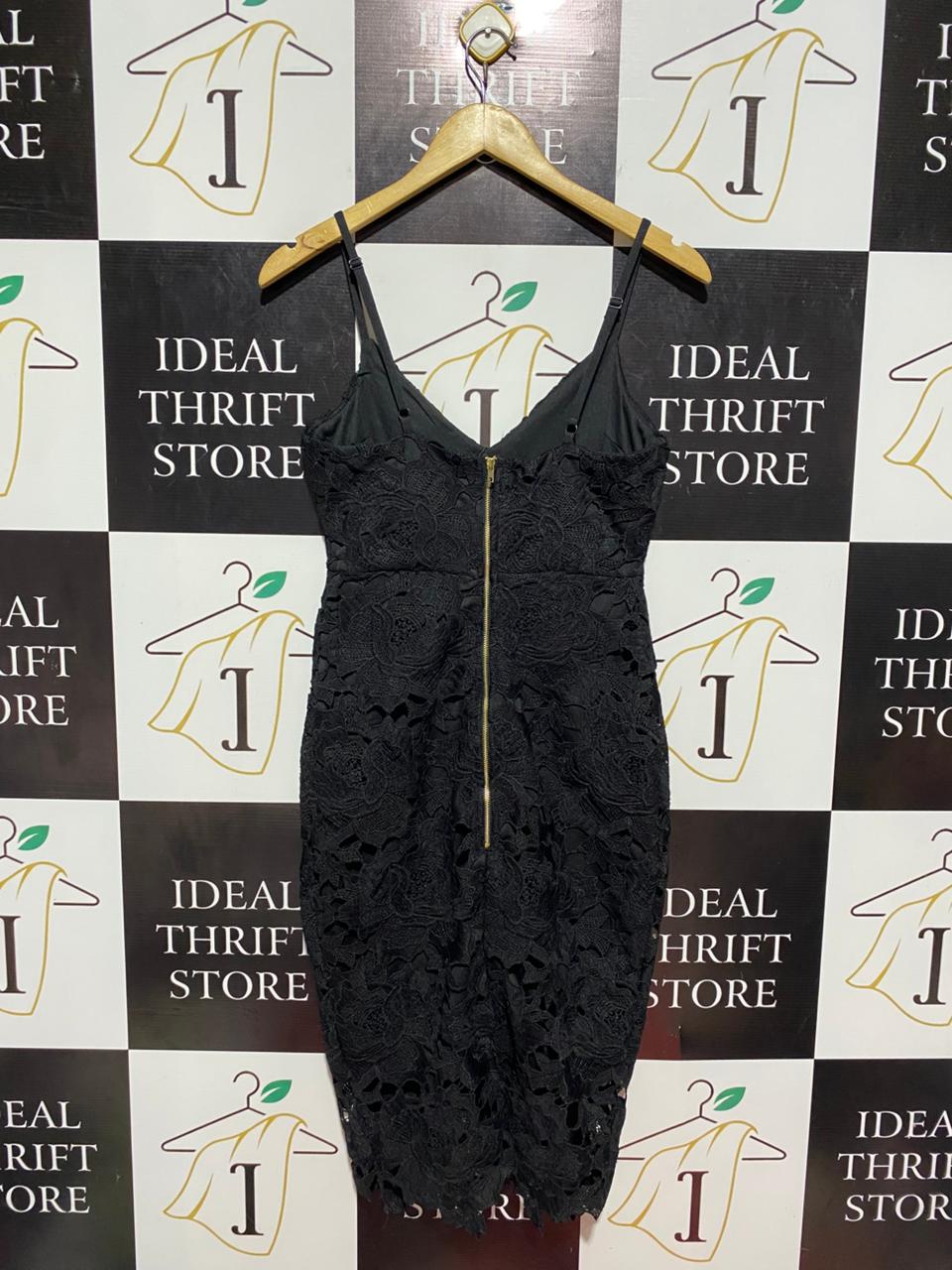 BOOHOO |S| BUST 16| B8| BOUTIQUE PREMIUM BLACK LACE CAMI MIDI DRESS