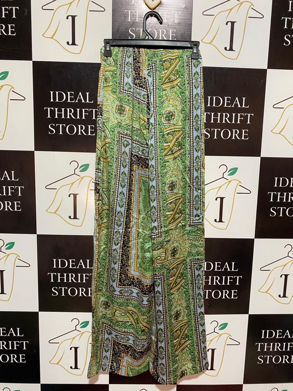 HEART BREAK |S| WAIST 24| B8| BOHEMIAN PAISLEY PRINT WIDE-LEG TROUSERS