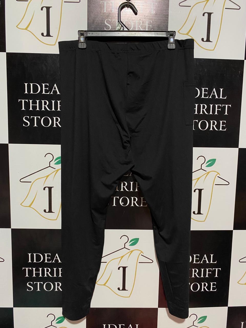 |XL| WAIST 17| B8| PREMIUM HIGH-WAISTED ACTIVEWEAR LEGGINGS WITH SIDE POCKET - JET BLACK