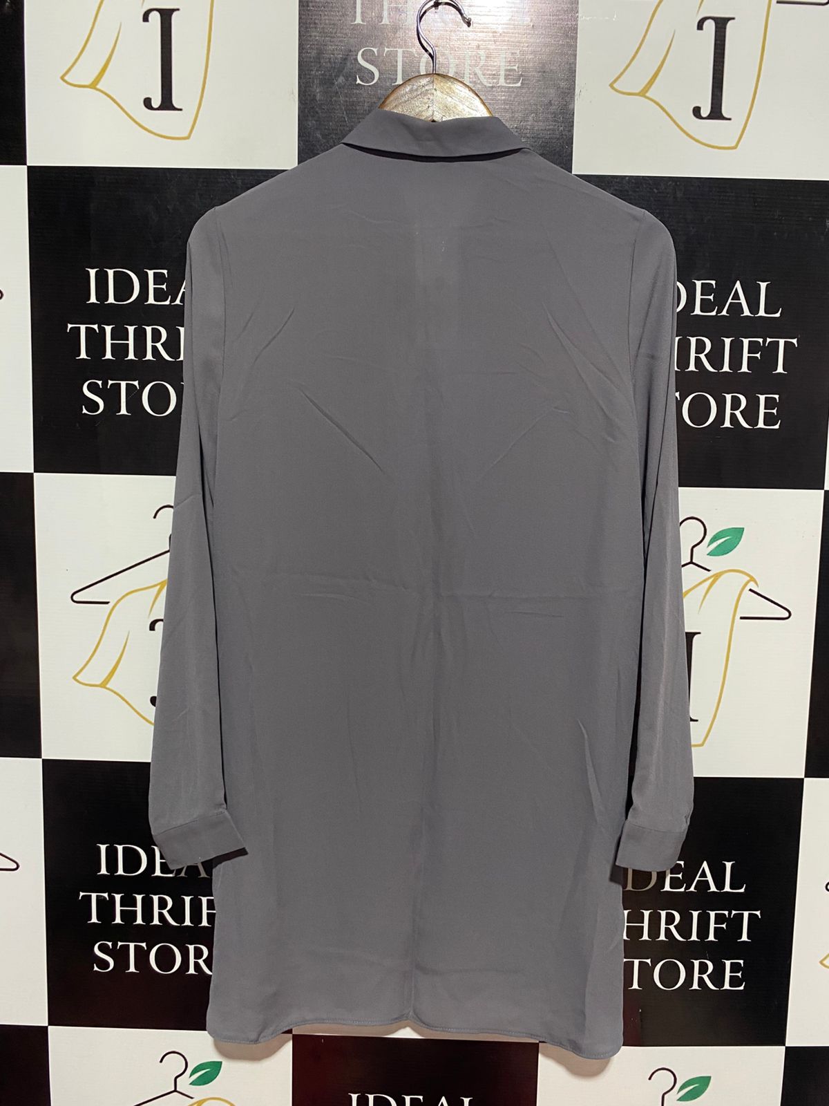 F&F |M| BUST 20| B9| GREY LONG-LINE BUTTON-DOWN COLLARED SHIRT TUNIC