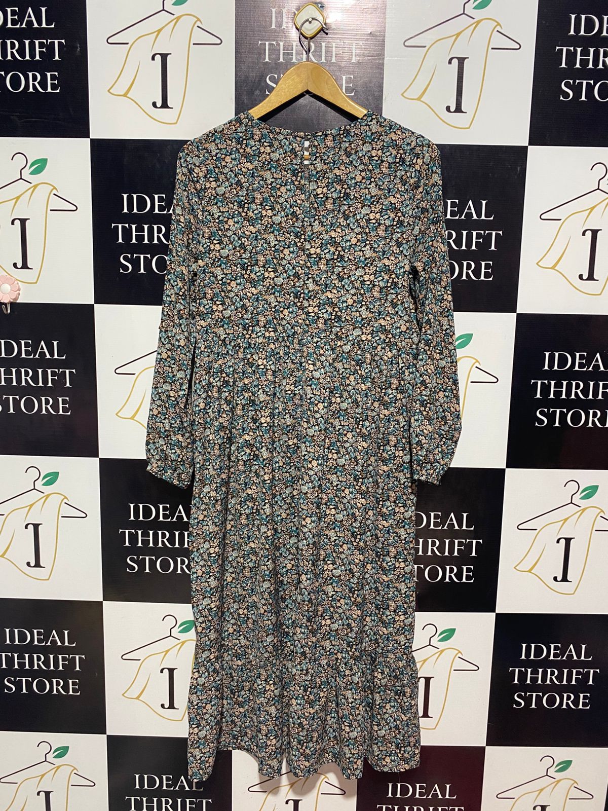 BRAVE SOUL |M| BUST 19| B9| VINTAGE-INSPIRED FLORAL DITSY PRINT MIDI DRESS FOR WOMEN