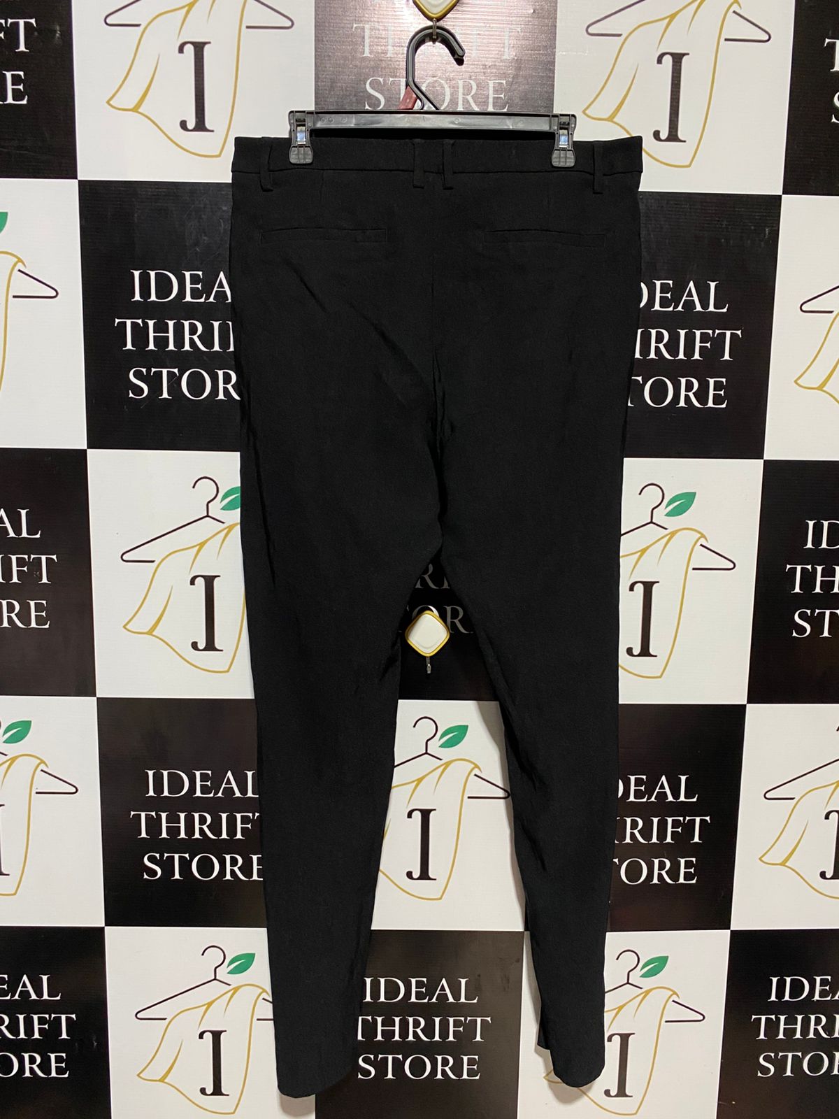 ANKO |XL| WAIST 34| B10| WOMEN'S SLIM FIT MID RISE STRETCH TROUSERS - BLACK