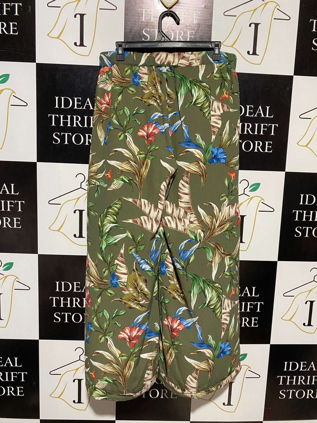 CORTEFIEL |XL| WAIST 32| B10| FLORAL PRINT WIDE-LEG PALAZZO PANTS