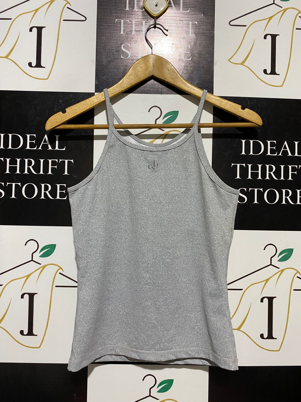 |M| BUST 15| B10| WOMEN'S SHIMMER METALLIC SILVER HALTER NECK CAMISOLE TOP