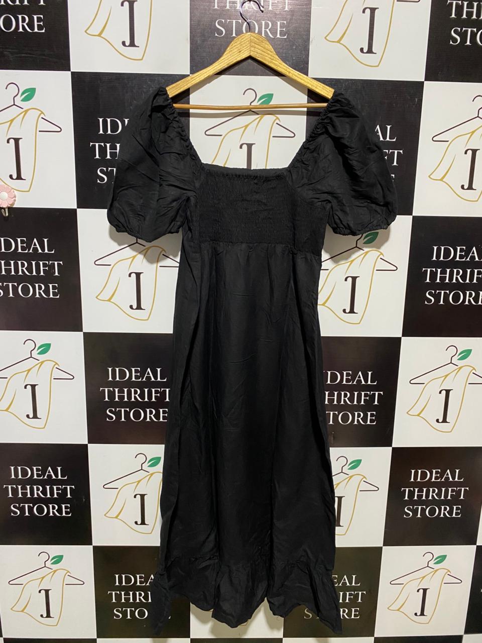LILY LOVES | S| BUST 17| B11| ELEGANT PUFF SLEEVE RUFFLE HEM MAXI DRESS