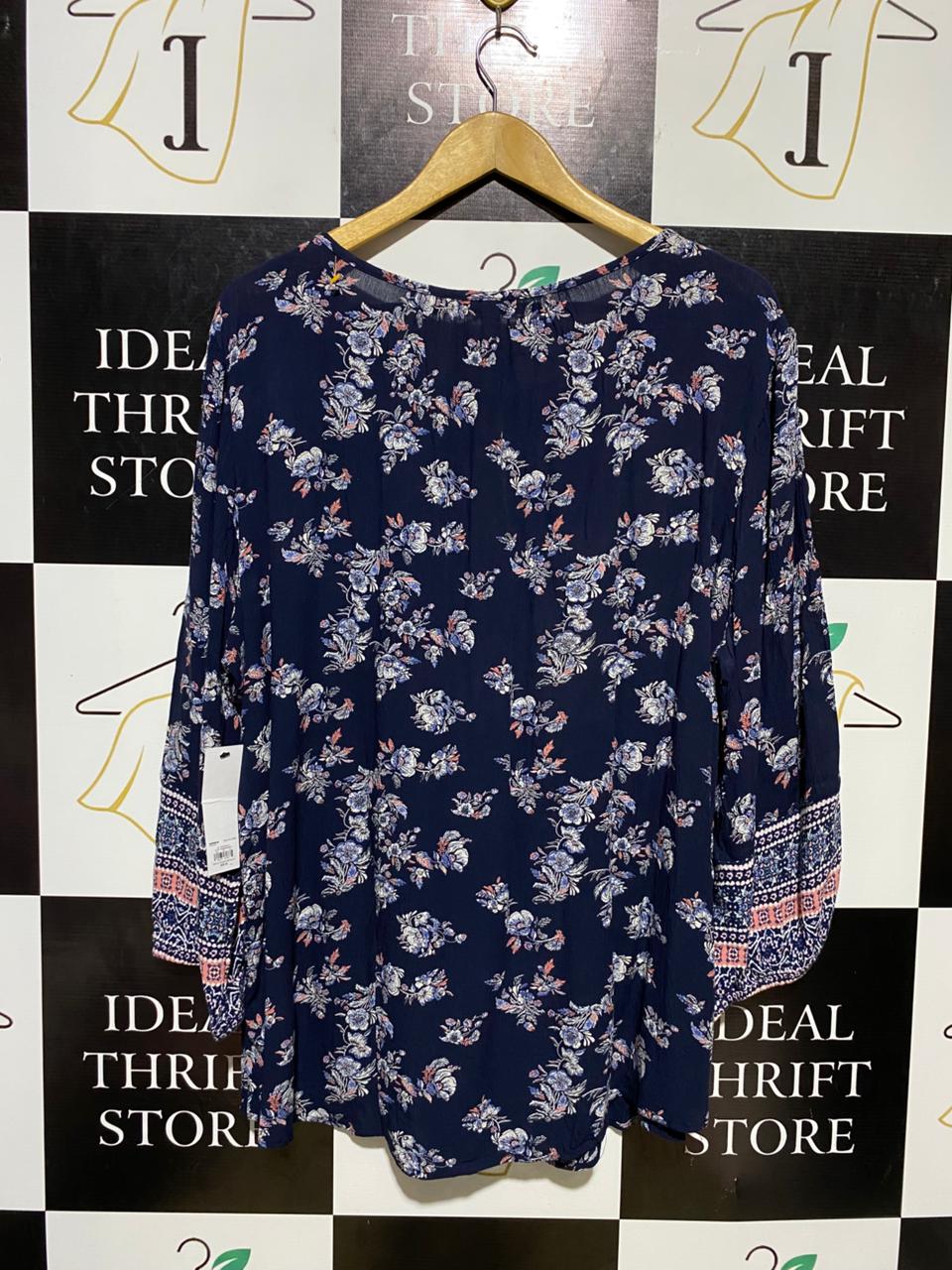 SONOMA | XXL| BUST 28| B 11| GOODS FOR LIFE NAVY FLORAL BOHO BLOUSE