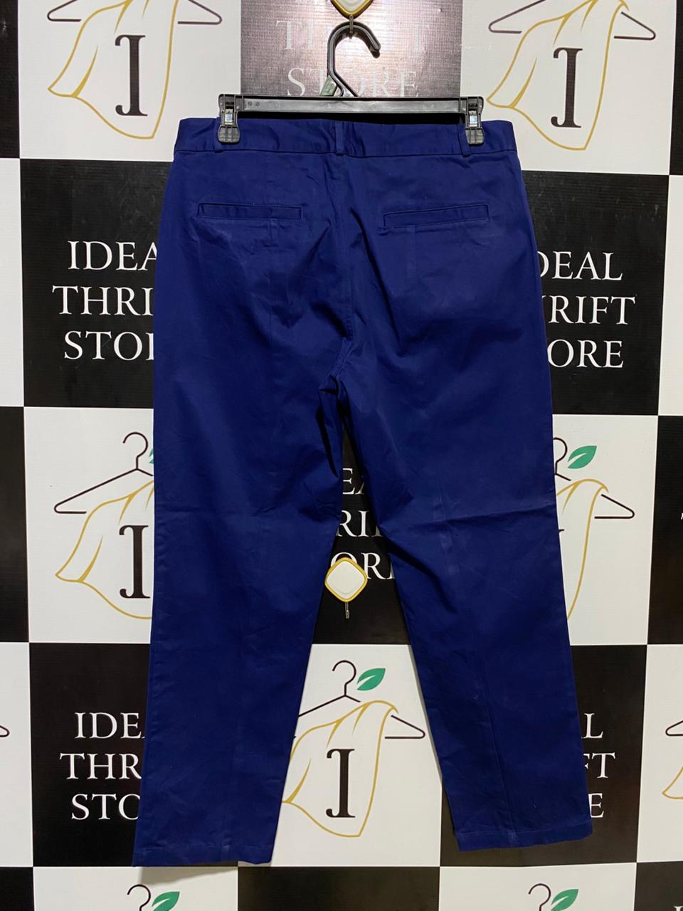 SANTORINI |L| WAIST 30| B11| PREMIUM ROYAL BLUE COTTON CHINO TROUSERS
