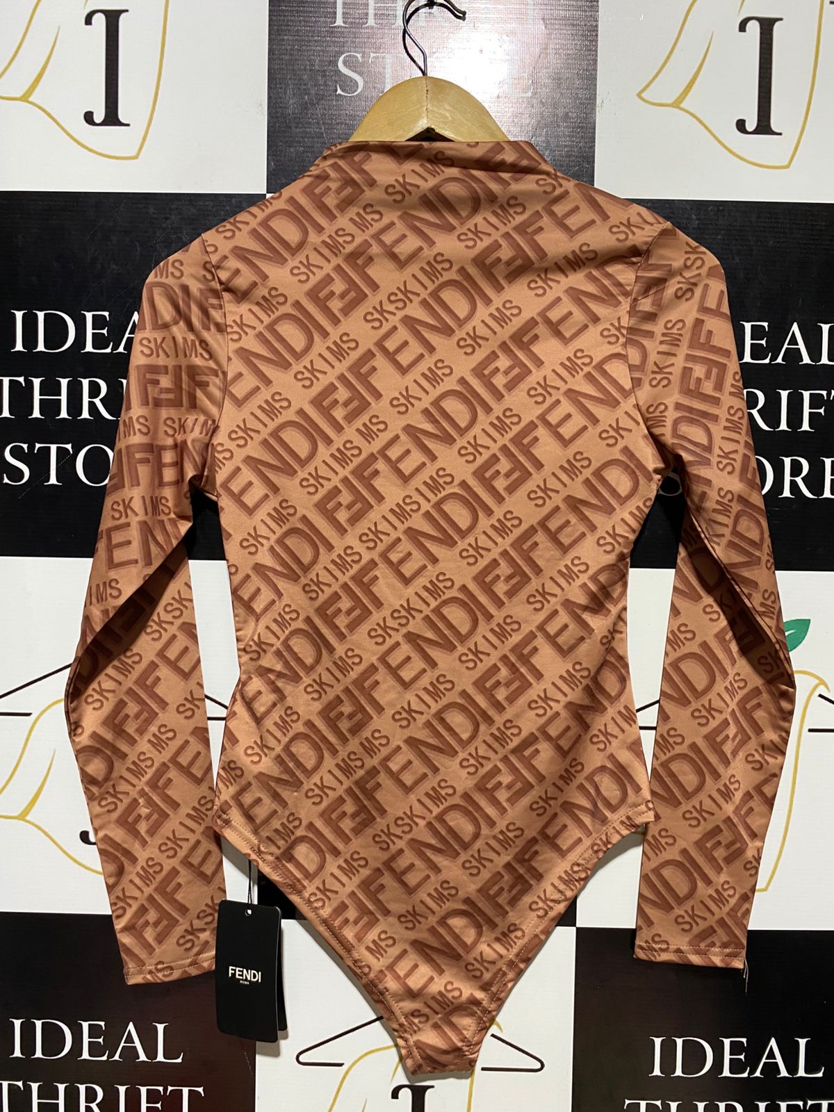 FENDI |S| BUST 15| B11| MOCK NECK LONG SLEEVE BODYSUIT