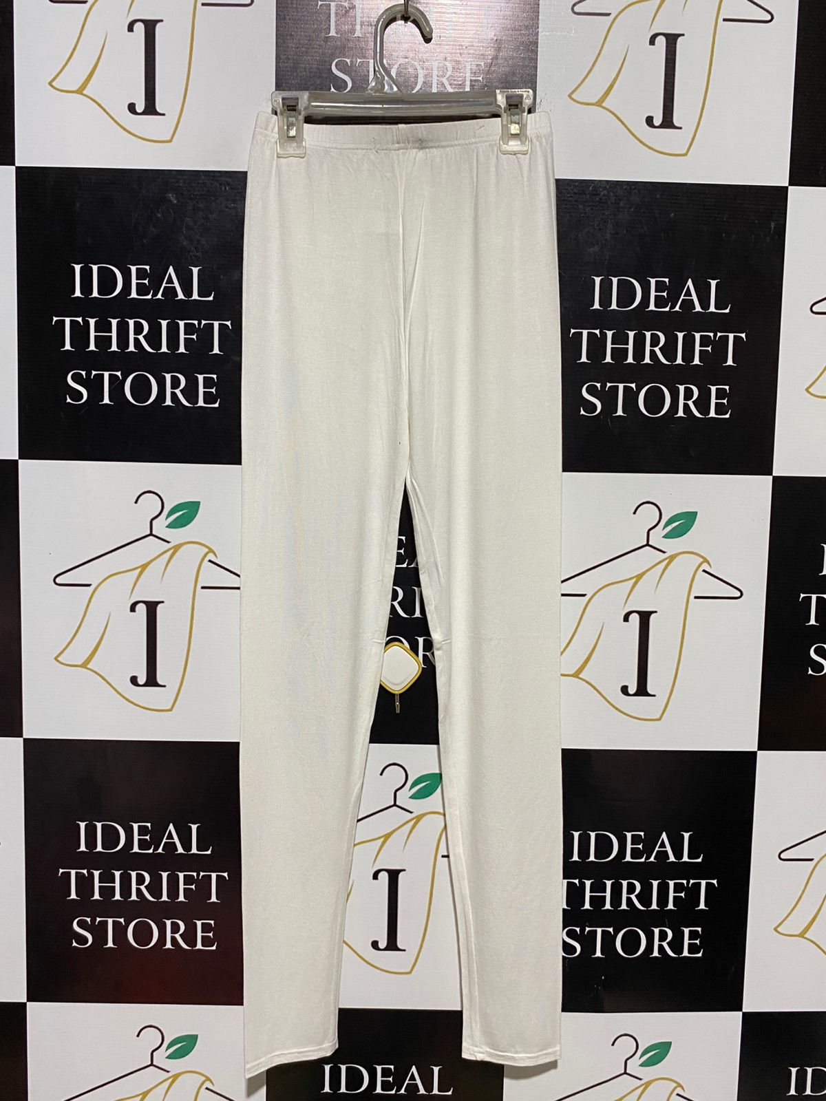 LIME LIGHT |XS| WAIST 22| B13| OFF-WHITE STRETCH COTTON TIGHTS