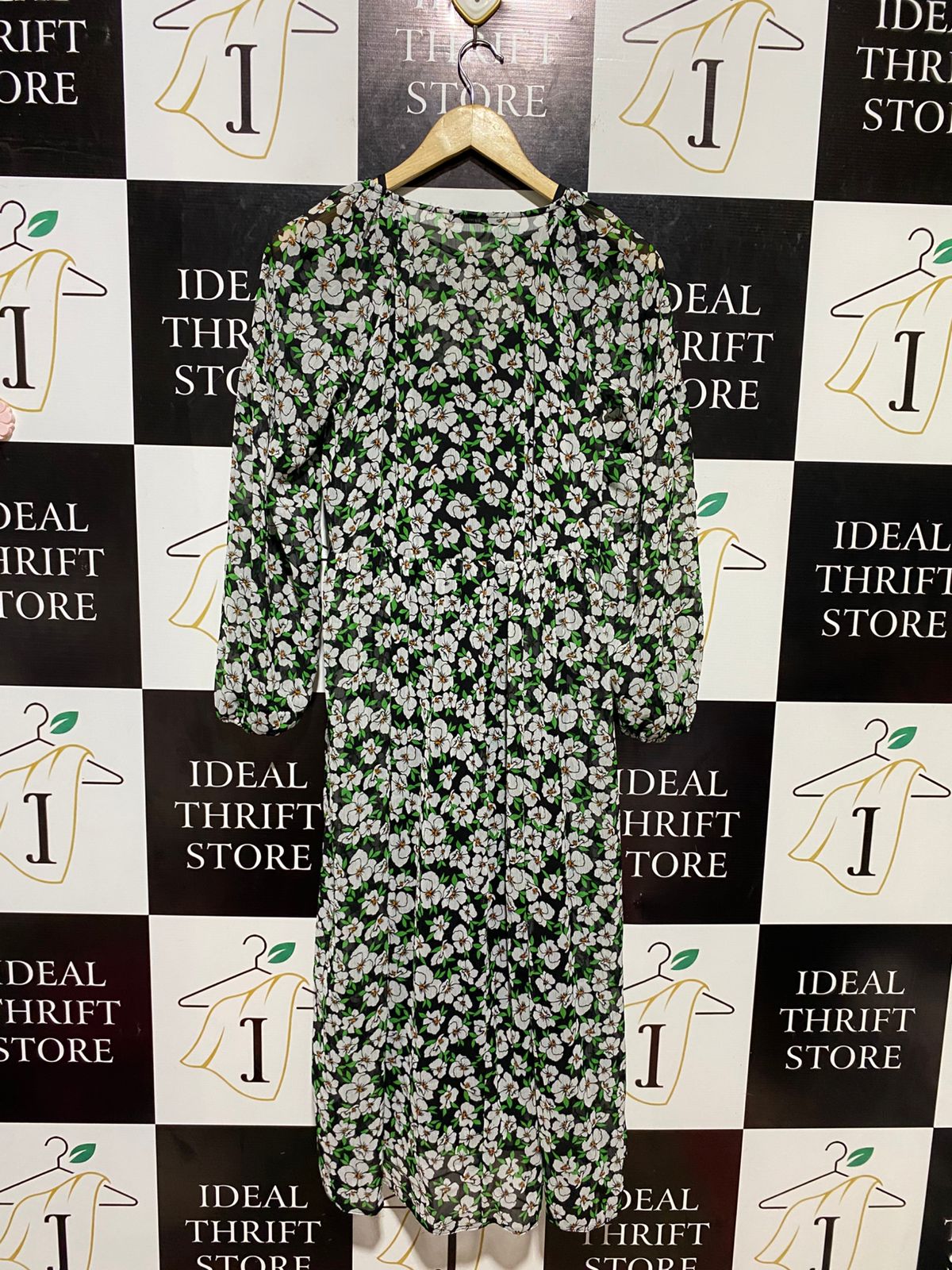 TU WOMAN |L| BUST 19| B13| FLORAL PRINT MESH MIDI DRESS