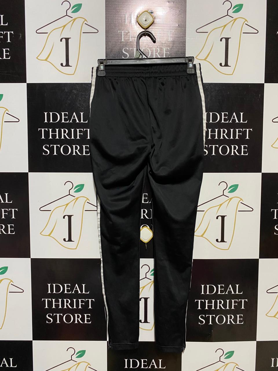 ADIDAS |S| WAIST 27| B13| CLASSIC THREE-STRIPE SLIM FIT JOGGERS IN SLEEK BLACK AND WHITE
