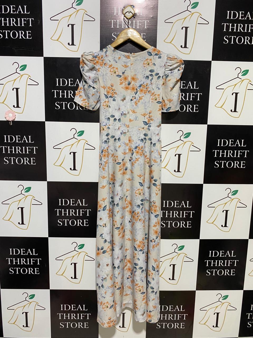 SHEIN |S| BUST 16| B14| VINTAGE FLORAL BUCKLE BELT MIDI DRESS