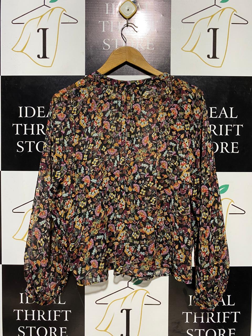 ZARA |M| BUST 24| B14| MULTICOLOR FLORAL PRINT CHIFFON BLOUSE