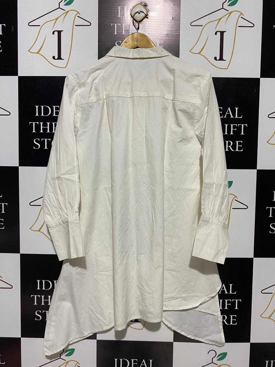 INNOCENCE |L| BUST 22| B14| WHITE OVERSIZED ASYMMETRIC TUNIC SHIRT
