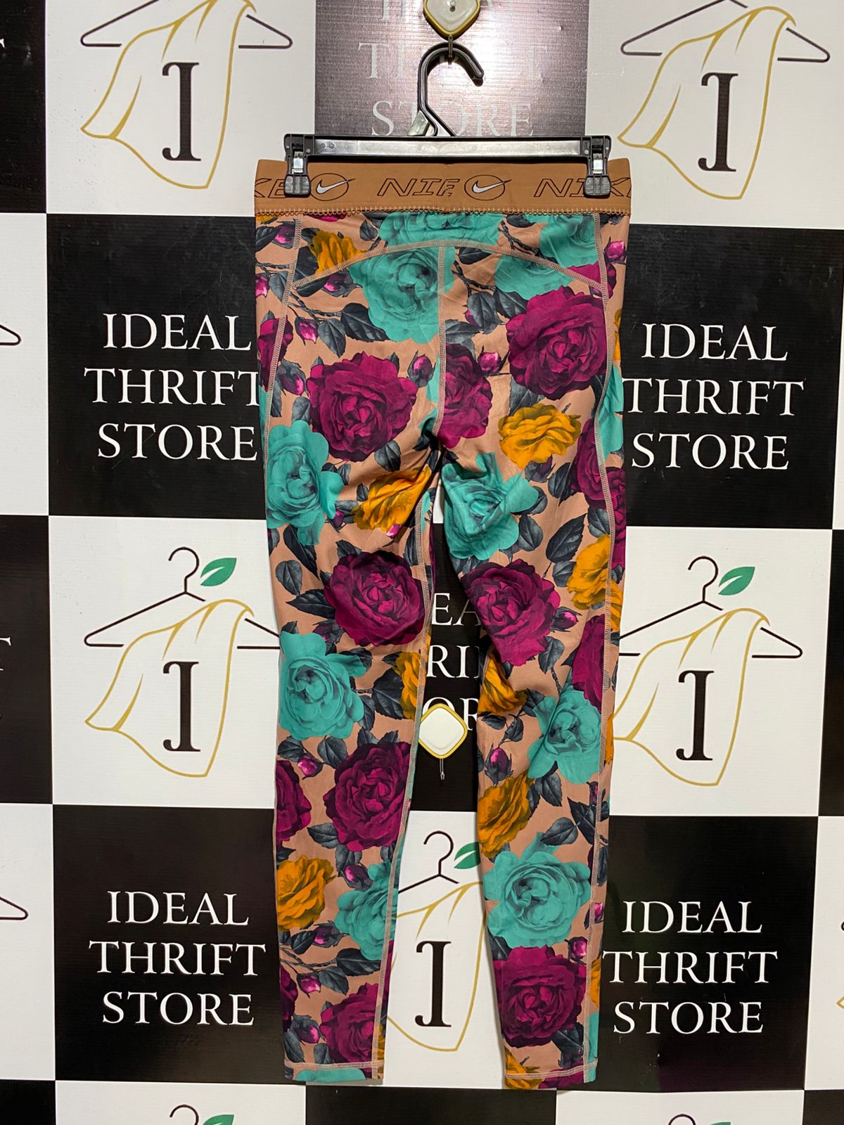 NIKE |M| WAIST 28| B15| VIBRANT MULTICOLOR FLORAL PRINT TRAINING LEGGINGS